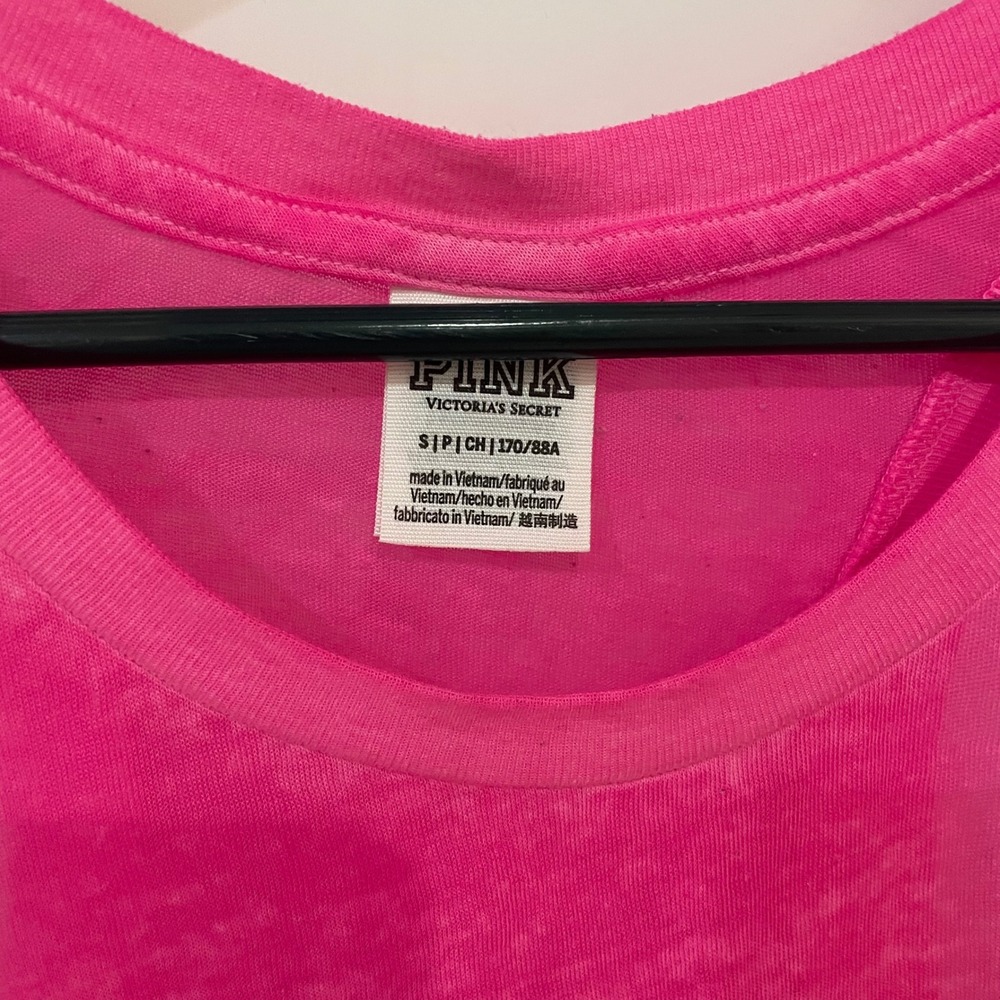 Victoria's Secret PINK Neon Pink Burnout Mesh Racerback Tank Top Small - Picture 2 of 4